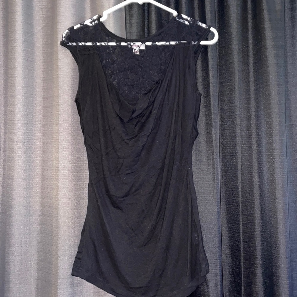 Black blouse with sheer back